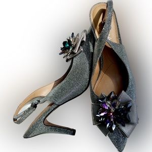 NEW! - J. Reneé - Dressy Taupe Sling-back Heels - Size: 9.5